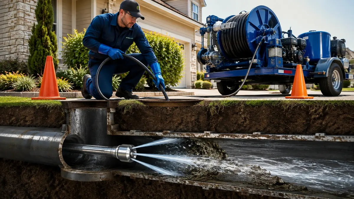 Main Sewer Line Hydro Jet Cleaning in Lake Arrowhead